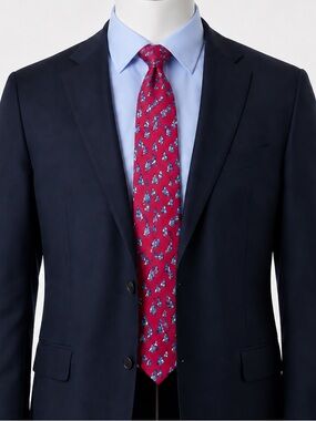 Silk Sailboat Tie in Red with Yellow and Blue Sailboats Men's Silk Neck Tie